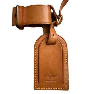 Louis Vuitton Brown Leather Travel Luggage Tag